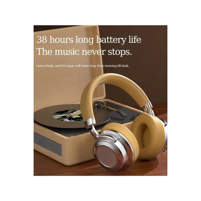 Metal Kulak Üstü Kablosuz Bluetooth Kulaklık Hybrid Anc Type-c Hızlı Şarj Bluetooth 6.0