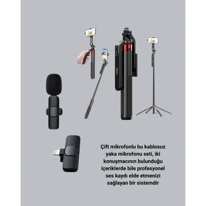 NPL2S TRİPOT +K11 YAKA MİKROFONU SET