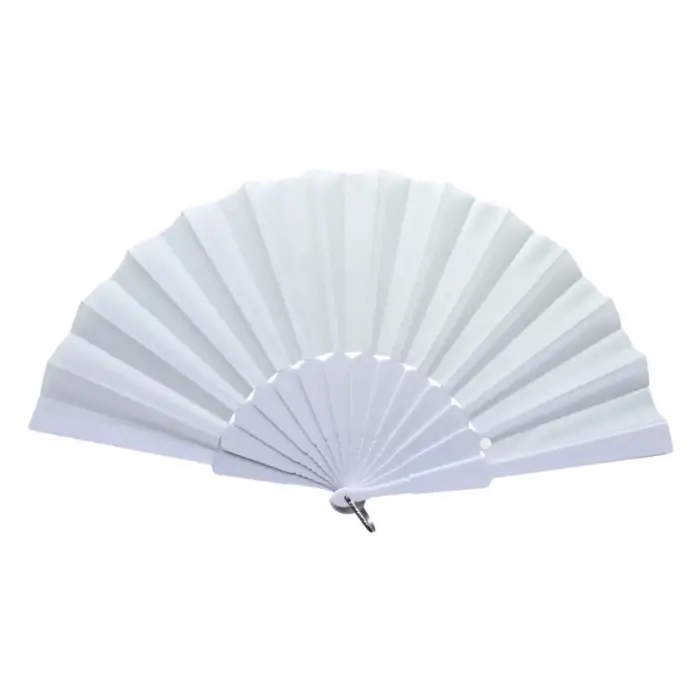 Plastik Düz Kumaş Yelpaze 12li Beyaz