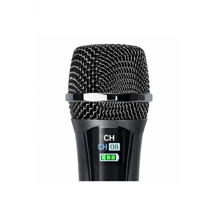 Profesyonel Çiftli Kablosuz Mikrofon Seti Karaoke Şarj Edilebilir 50 Metre
