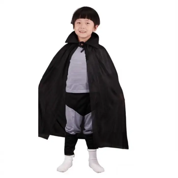 Siyah Renk Yakalı Çocuk Pelerin 90 cm (5047)