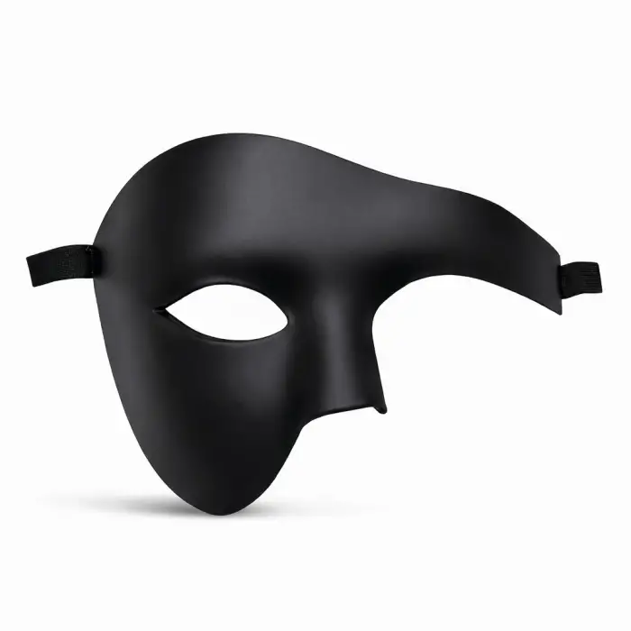 Siyah Yarım Erkek Maske – Phantom Parti  Balo Maskesi