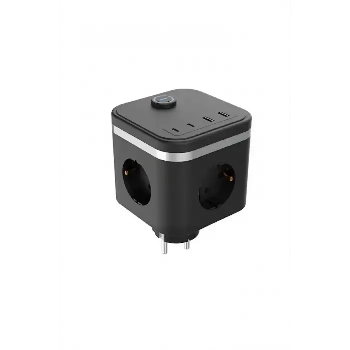 Termal Akım Korumalı Isıya Dayanıklı 3’lü Duvar Tipi Priz 2x Usb 2x Typce 3680 W