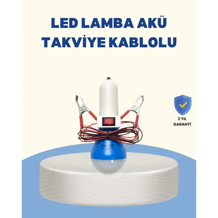 Timsah Kıskaçlı 12V LED Ampul Kamp ve Acil Durum Lambası