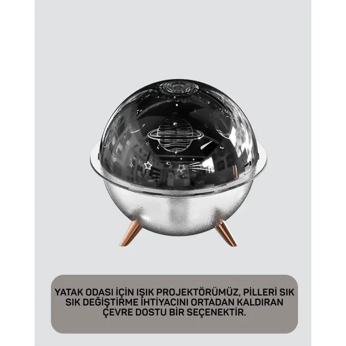 Uzay Temalı Projeksiyonlu Nemlendirici USB Güçlü Gece Lambası