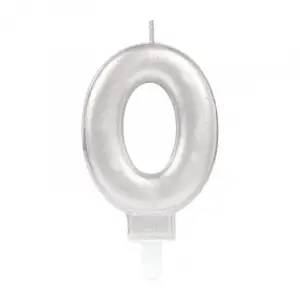 0 Rakam Mum Gümüş Renk