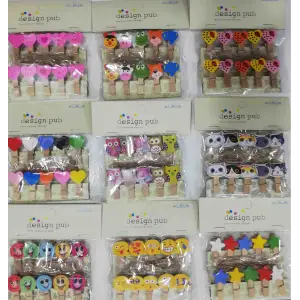 10lu Şekilli Ahşap Mandallar 3.5cm (10lu Set-10 Paket)