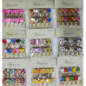 10lu Şekilli Ahşap Mandallar 3.5cm (10lu Set-10 Paket)