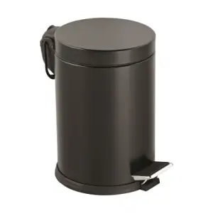 12LT SİYAH PEDALLI METAL ÇÖP KOVASI (5047)