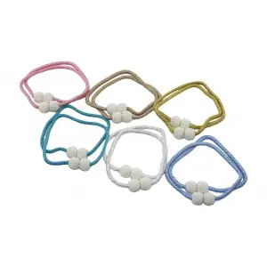 2PCS   BONCUK TOPLU - MIKNATISLI  RENKLİ PERDE İPİ (5047)