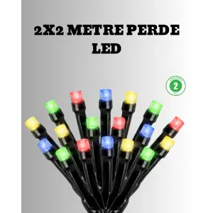 2x2 Metre Pil ile Çalışan Perde LED Işık – 8 Modlu Dekoratif