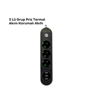 3 USB Portlu Üçlü Priz CXE103