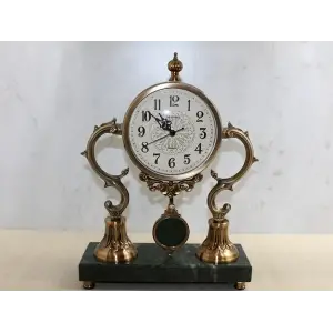Altı Mermer Sarkaşlı Masa Üstü Saat Alk4321