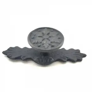 Antika Tarz Dekoratif Pirinç Çiçek Düğme - 27x70 Mm, Oksit