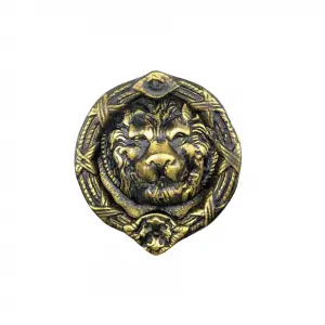 Antika Tarz Dekoratif Pirinç Kapı Tokmağı, Taktak - 185 Mm, Antik