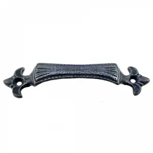 Antika Tarz Dekoratif Pirinç Lale Mobilya Kulbu - 27x115 Mm, Oksit