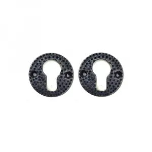 Antika Tarz Dekoratif Pirinç Oda Kilit Rozeti - 49mm, Oksit