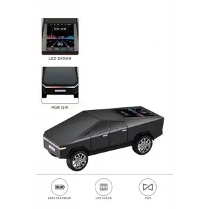 D68 Cyber Model Araba Tasarımlı Bluetooth Hoparlör 15w Güçlü Ses Rgb Led /tws/usb Siyah