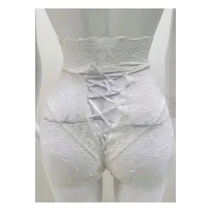 Ekru Dantelli Yüksek Bel Külot Venüs-k1012