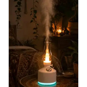 LED Işıklı Vintage Hava Nemlendirici Aromaterapi Difüzörü USB Şarjlı