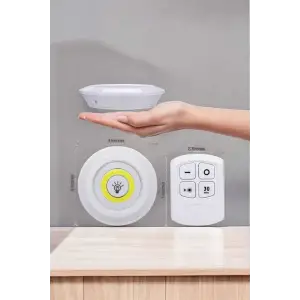 Led Lamba 3lü Uzaktan Kumandalı Yapışkanlı Beyaz Işık