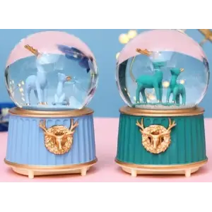 Mavi-yeşil Geyik Kar Küresi Küçük Boy