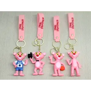 Pembe Panter Silikon Anahtarlık Alk4271