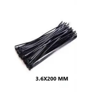 PLASTİK ÇIRT KELEPÇE 100 PARÇA SİYAH 3.6X200MM. (5047)