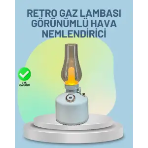 Renkli Led Işıklı Retro Gaz Lambası Aroma Terapi Mist Maker
