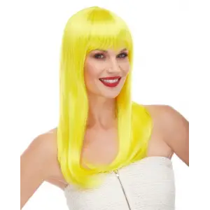 Sarı Renk Uzun Düz Parti Peruğu