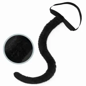 Siyah Peluş Kuyruk Şekil Verilebilir 70 Cm