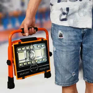 Wt-734 P70 Led Solar Panel Şarjlı Taşınabilir Projektör (176 Smd + Yan Led)