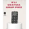 6’lı Grup Priz Termal Korumalı USB Type-C Çoklu Priz 2 Metre Kablo
