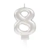 8 Rakam Mum Gümüş Renk