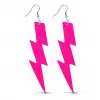 80’ler 9039lar Retro Neon Pembe Şimşek Küpe 10 Cm