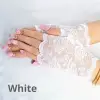Beyaz Dantel Parmaksız Kısa Eldiven