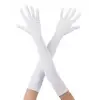 Beyaz Renk Dirseğe Kadar Uzun Kumaş Eldiven 40 Cm