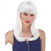 Beyaz Renk Uzun Düz Parti Peruğu
