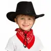 Çocuk Kovboy Şapka Siyah  Kırmızı Bandana Seti