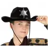 Çocuk Kovboy Şapkası Sheriff Şapkası Siyah Renk