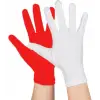 Gösteriler İçin 1 Çift Kırmızı Beyaz Pandomim Eldiveni Çocuk Boy