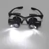 Gözlük Modeli 10x 15x 20x 25x Lens,2led Işıklı,büyüteç