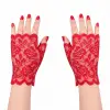 Kırmızı Dantel Parmaksız Kısa Eldiven