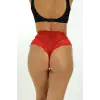 Kırmızı Kadın Çizgili Külot Veronica-k1009