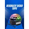 Küre Disko Topu Müzik Çalar Renkli Lazer Işıklı Bluetooth Disko Parti Işığı Kumandalı