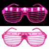 Led Işıklı Panjur Parti Gözlüğü Pembe Renk Shutter Gözlük