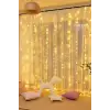 Lw-7 300 Ledli 10 Sarkıt Perde Led Işık, 8 Modlu Uzaktan Kumandalı, 3x3 Metre Peri Telli Led
