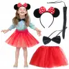 Minnie Mouse Kostüm Seti Etek Taç Kuyruk Papyon Gösteri Seti