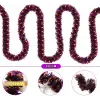 Mor Turuncu Renk 4 cm Genişlik Garland Çift Renk Sim Süs 180 cm (5047)