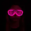 Pembe Led Işıklı Parti Gözlüğü - Neon Glow Şerit Gözlük 3 Modlu